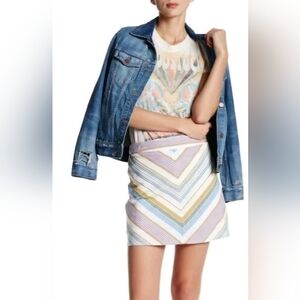 FREE PEOPLE Yours Truly Chevron Mini Skirt